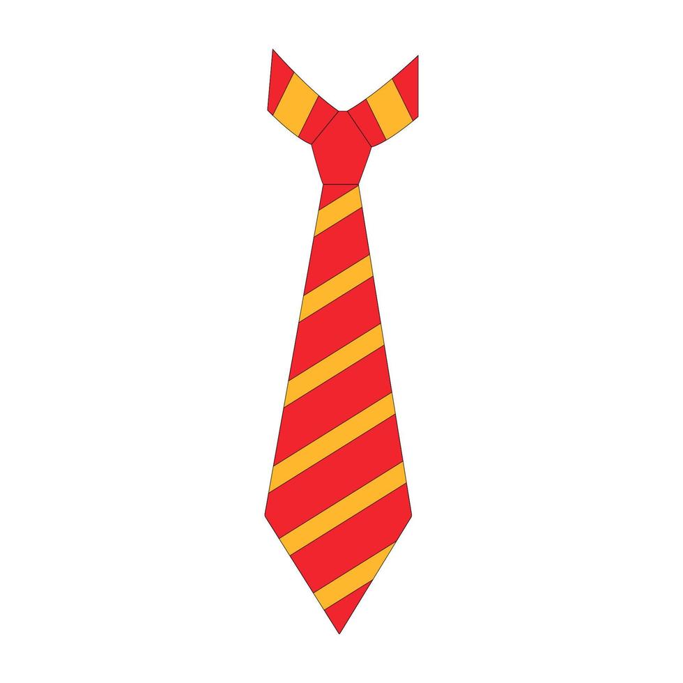cravatta nel rosso e giallo colore. vettore impostato nel cartone animato stile. tutti elementi siamo isolato