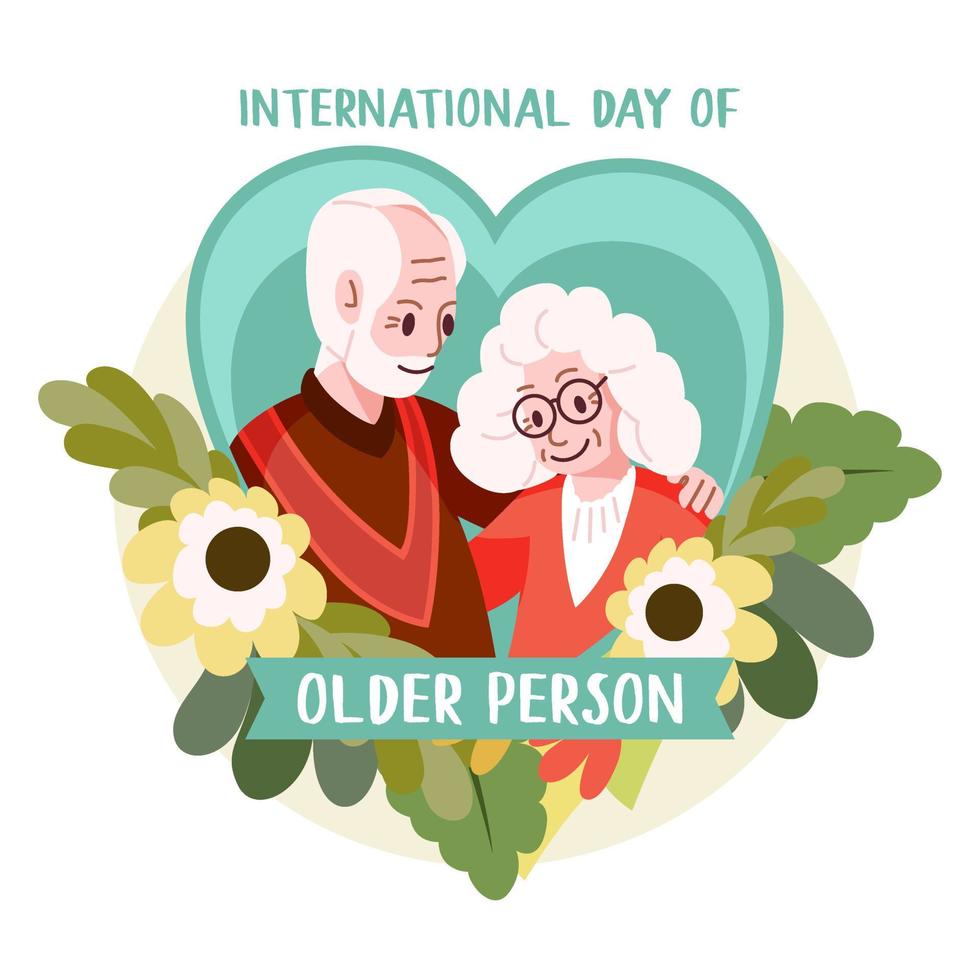 internazionale giorno di più vecchio persona concetto. nonni illustrazione vettore