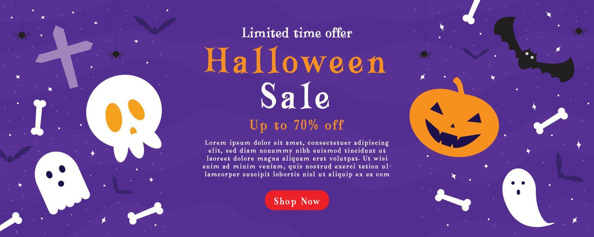 contento Halloween grande vendita manifesto design con sconto offrire vettore