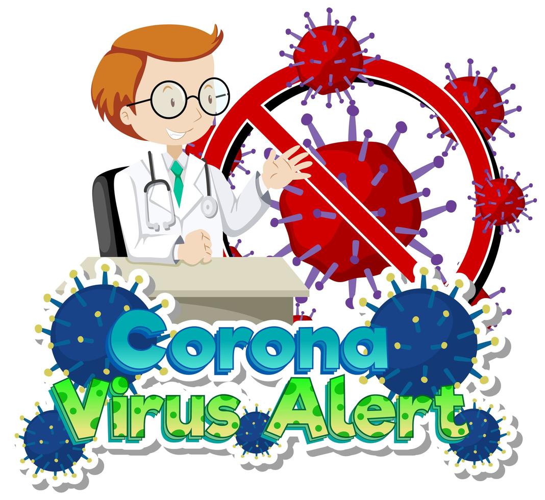 tema di allarme coronavirus con cella medico e virus vettore