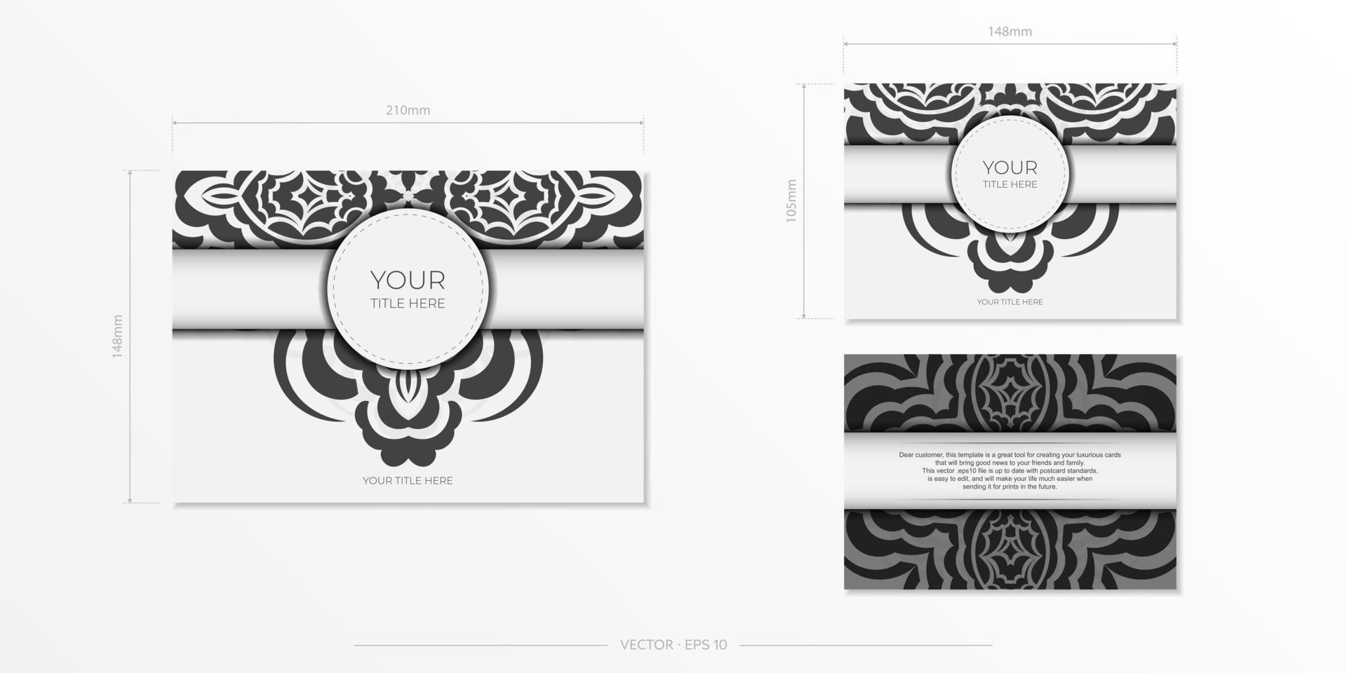 vettore preparazione cartoline bianca colori con indiano ornamenti. modello per design stampabile invito carta con mandala modelli.