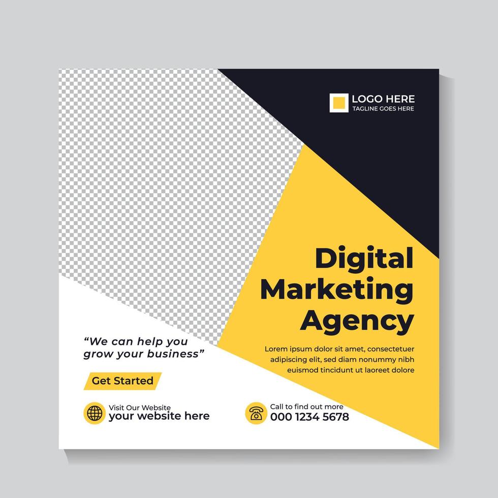 agenzia di business digitale professionale marketing social media post e banner template design vettore libero
