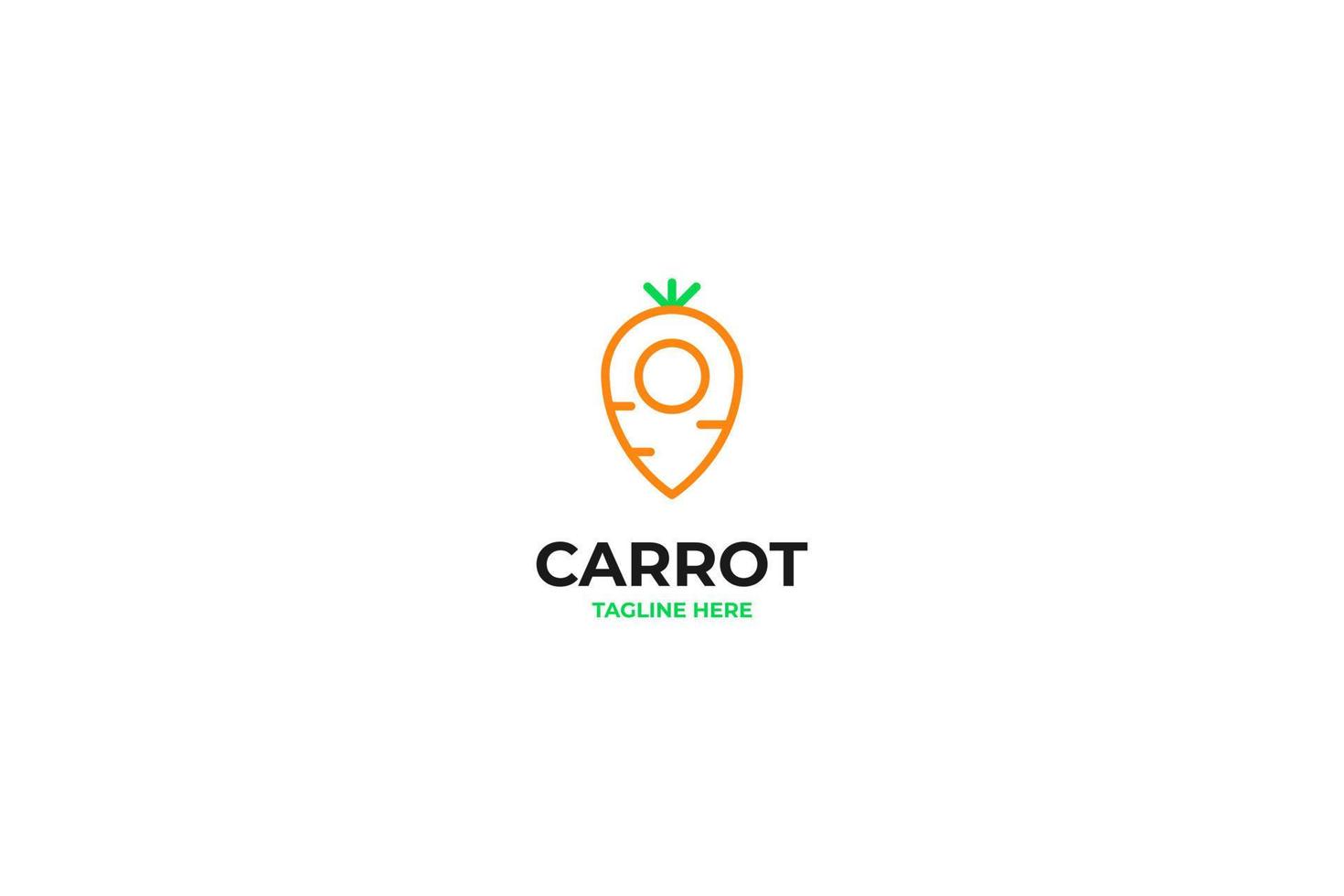 carota Posizione perno logo design vettore illustrazione idea