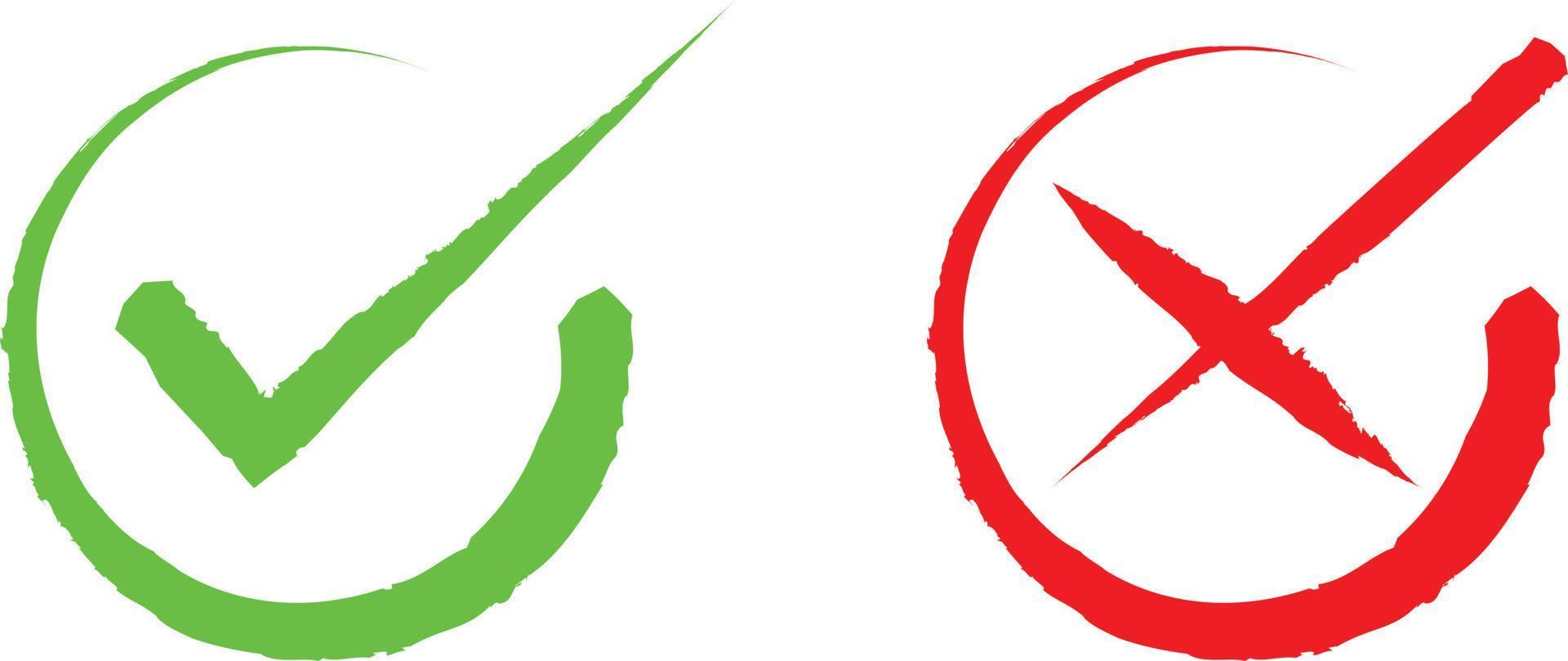 ruvido verde zecca e rosso attraversare simbolo, cartello vettore