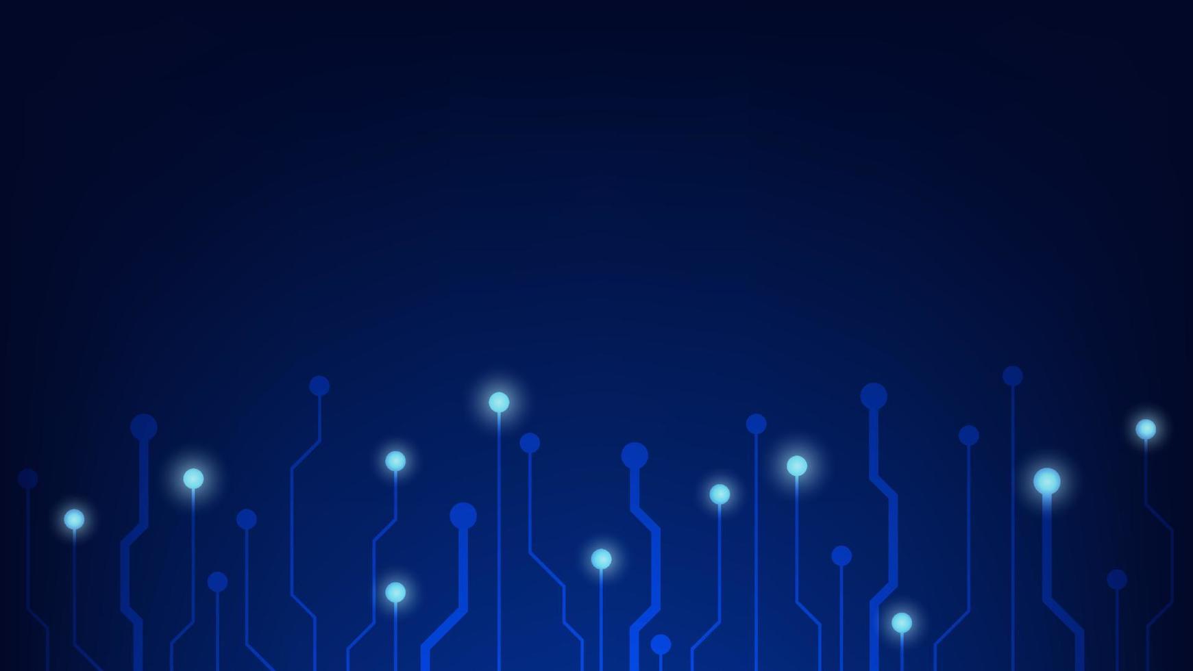 Ciao Tech digitale circuito tavola. ai tampone e elettrico Linee collegato su blu illuminazione sfondo. futuristico design elemento vettore