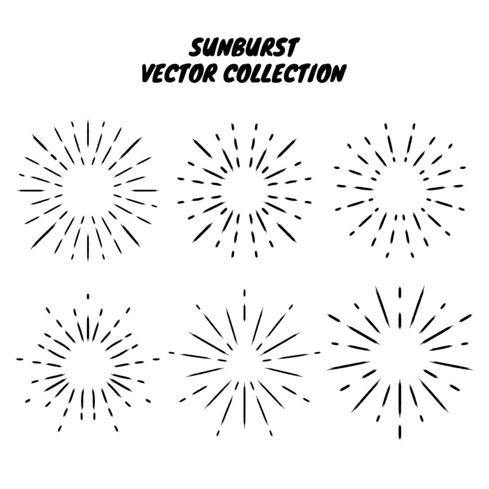 starburst o sunburst vettore collezione