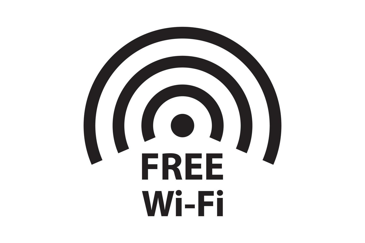 Wi-Fi gratuito zona simbolo. senza fili segnale cartello. mobile Internet vettore icona.