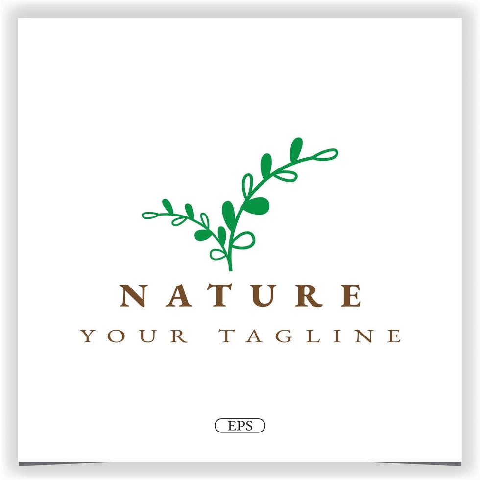 natura foglia logo premio elegante modello vettore eps 10