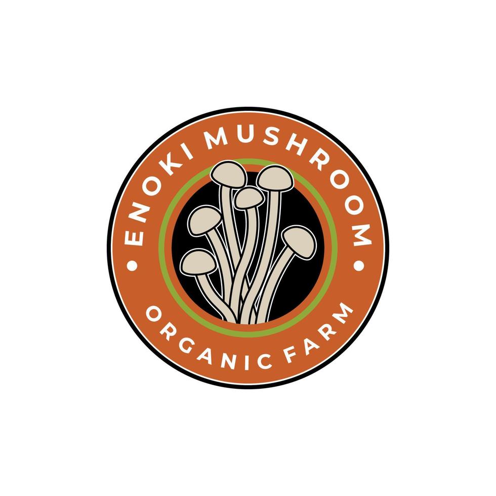 enoki fungo distintivo logo simbolo illustrazione design modello vettore
