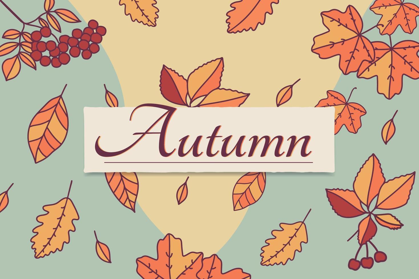 autunno le foglie retrò colori ditsy stile sfondo design vettore