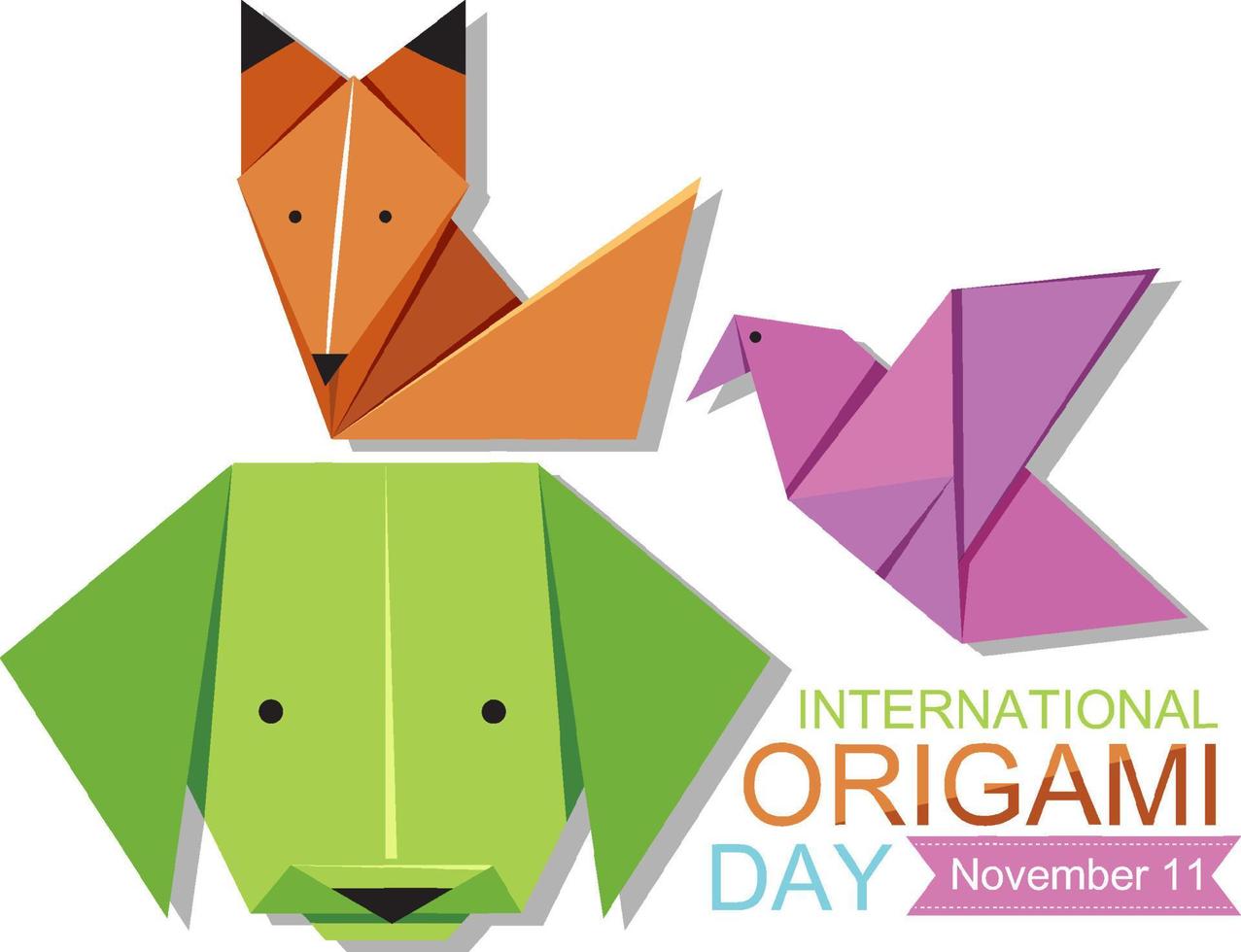 internazionale origami giorno bandiera design vettore