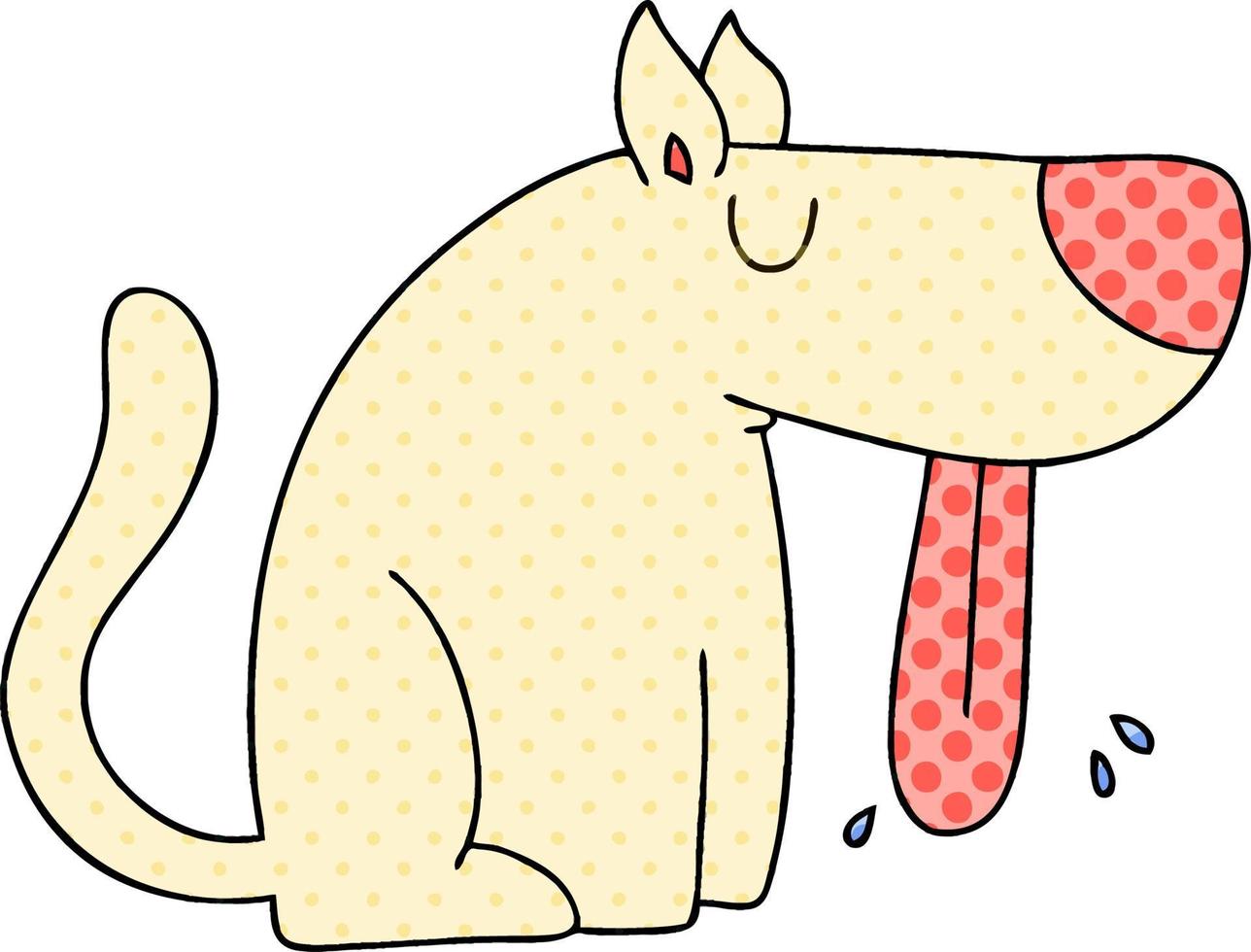 eccentrico cane cartone animato in stile fumetto vettore