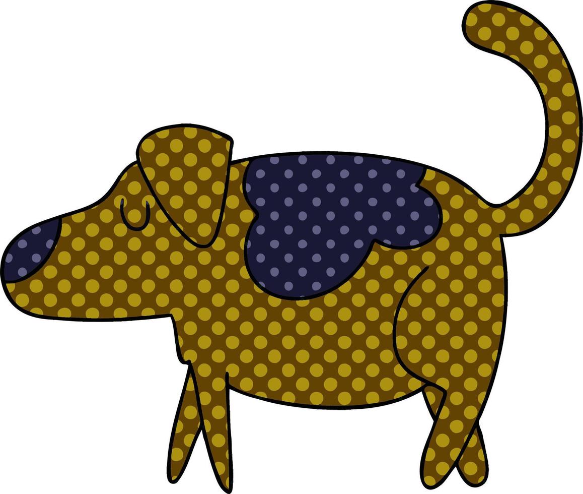 eccentrico cane cartone animato in stile fumetto vettore