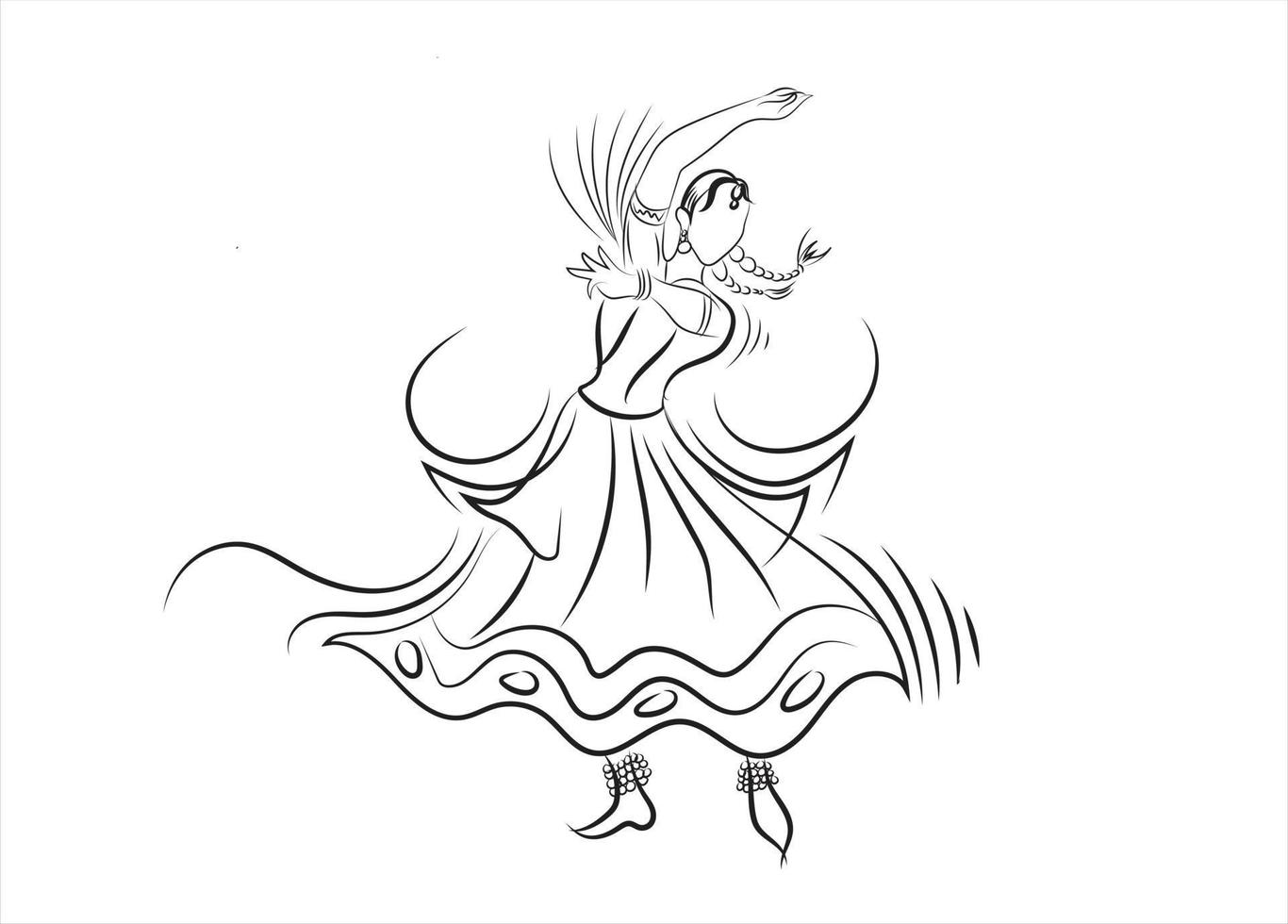 bharathanatyam ballerino disegno vettore illustrazione