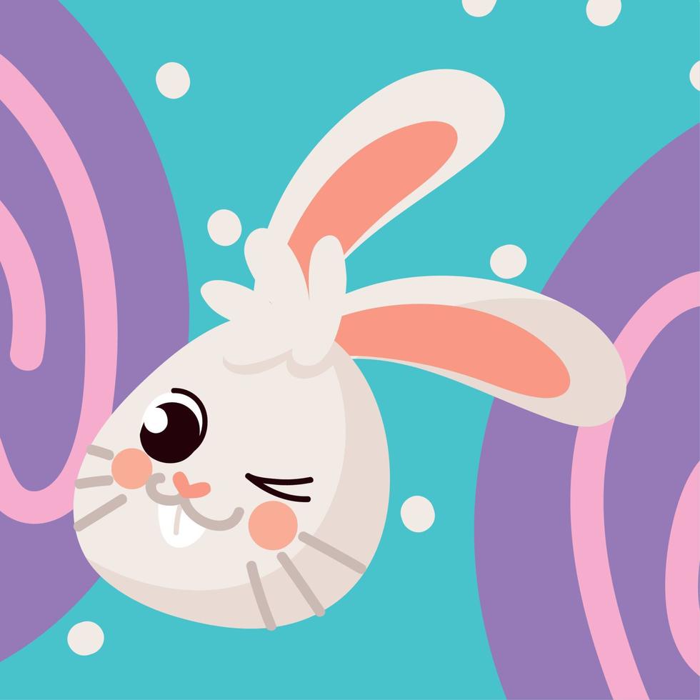 cartone animato coniglio viso vettore