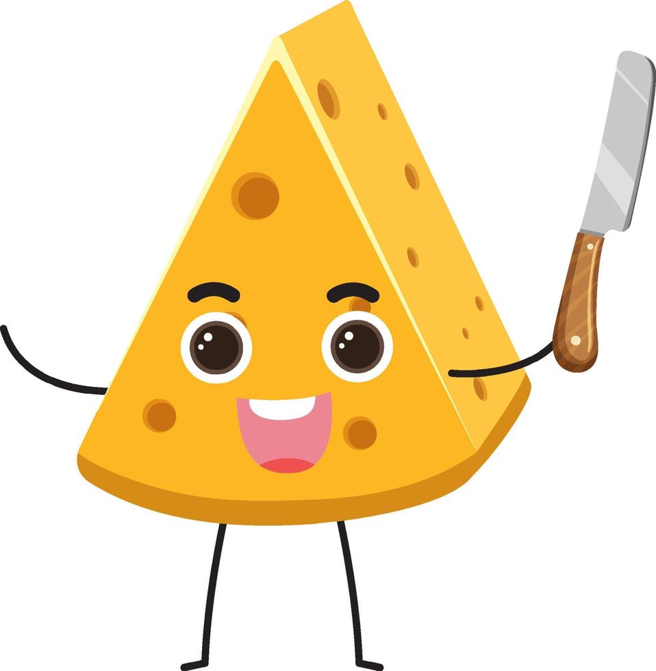 personaggio dei cartoni animati di formaggio isolato vettore