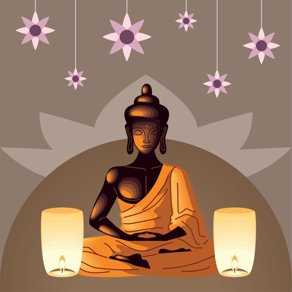 Vesak Budda celebrazione vettore