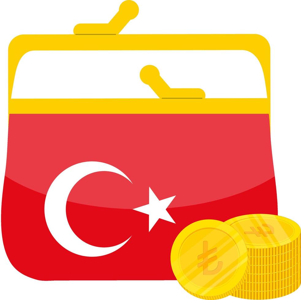 Turco bandiera vettore mano disegnato, turco lira vettore mano disegnato