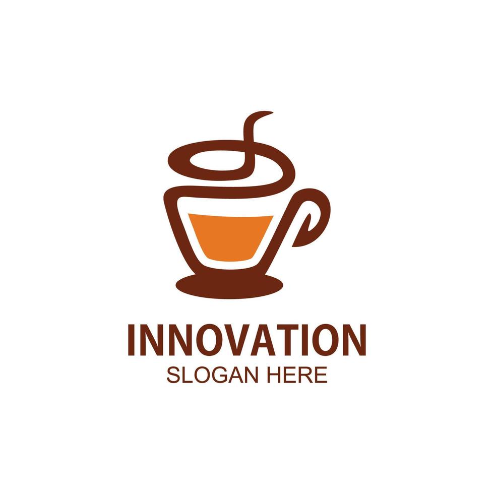 logo vettoriale minimalista della caffetteria. modello di logo di chicchi di caffè