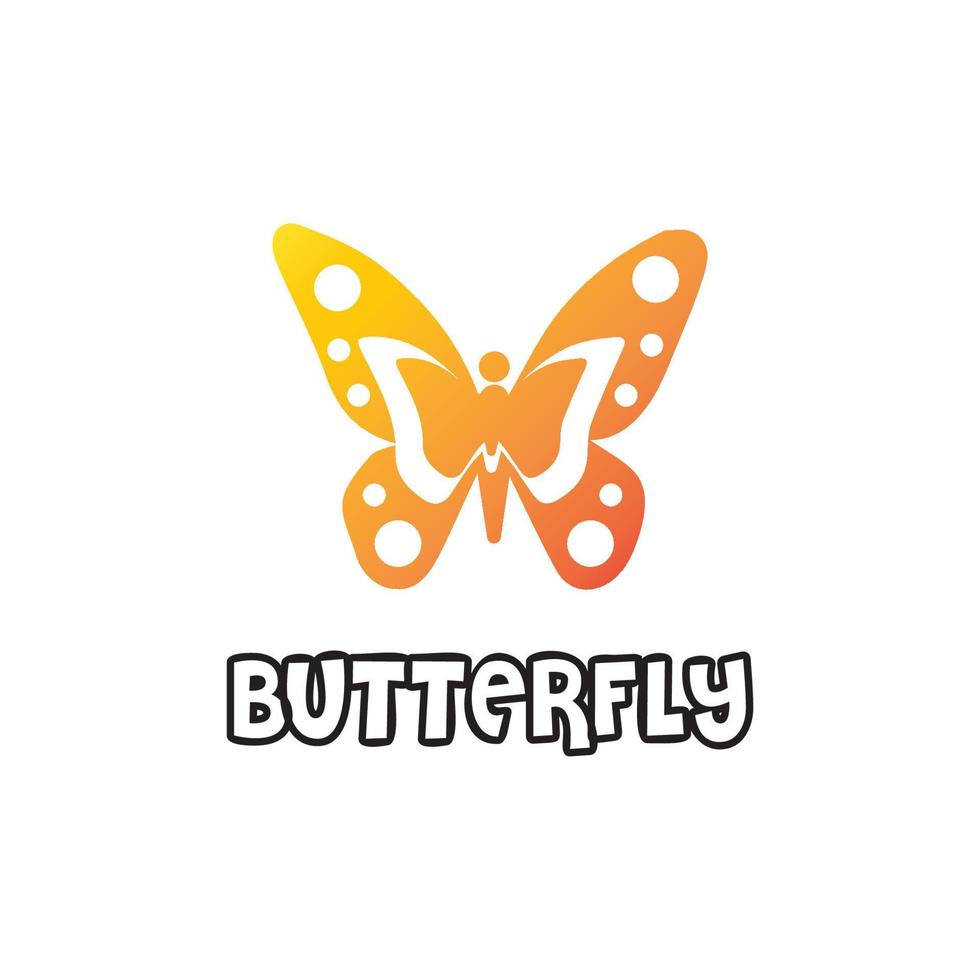 disegno dell & # 39; icona di vettore del modello di logo della farfalla di bellezza