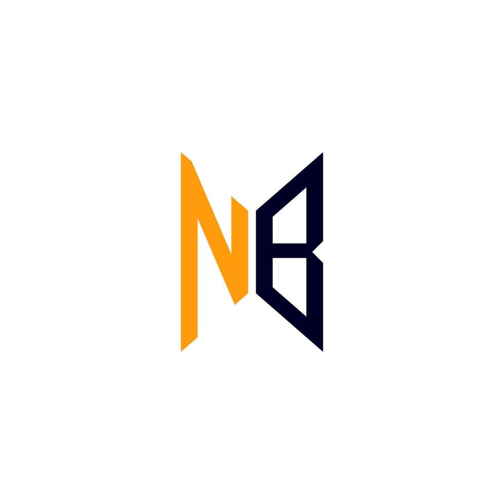 nb lettera logo design creativo con grafica vettoriale, nb logo semplice e moderno. vettore