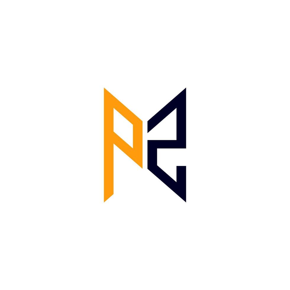 pz lettera logo design creativo con grafica vettoriale, pz logo semplice e moderno. vettore