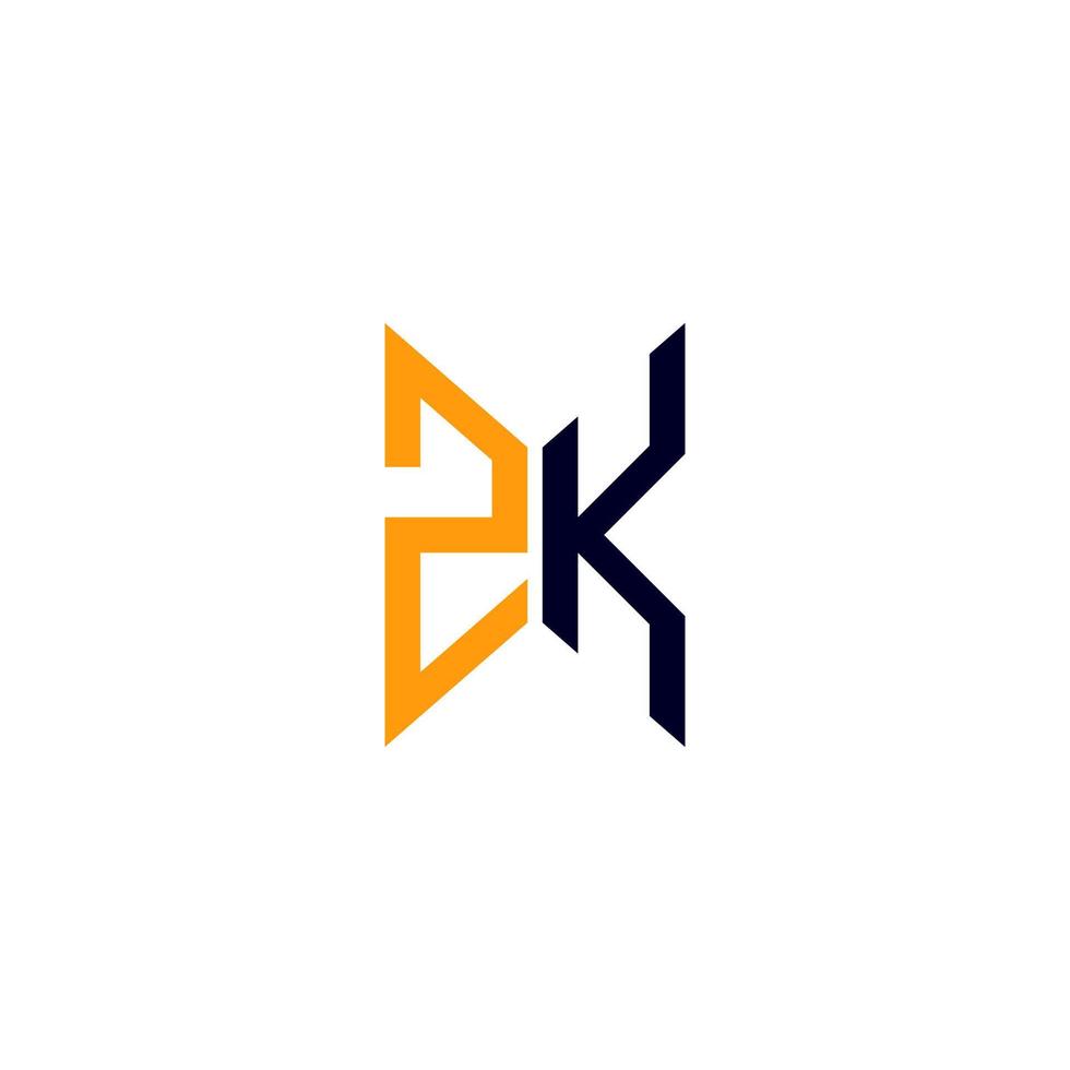 zk lettera logo design creativo con grafica vettoriale, zk logo semplice e moderno. vettore