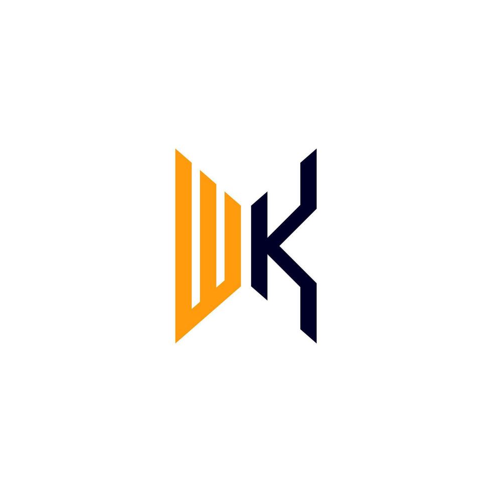 logo lettera wk design creativo con grafica vettoriale, logo semplice e moderno wk. vettore