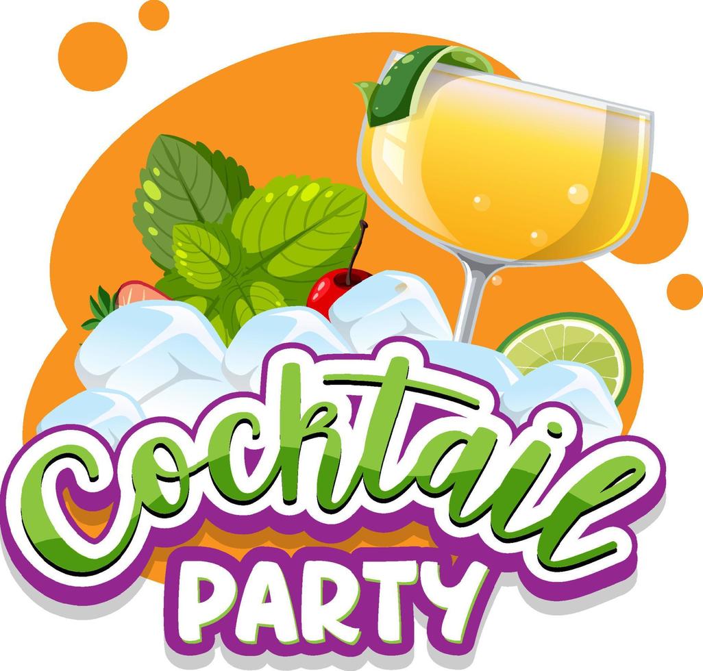 un testo di banner per cocktail party vettore