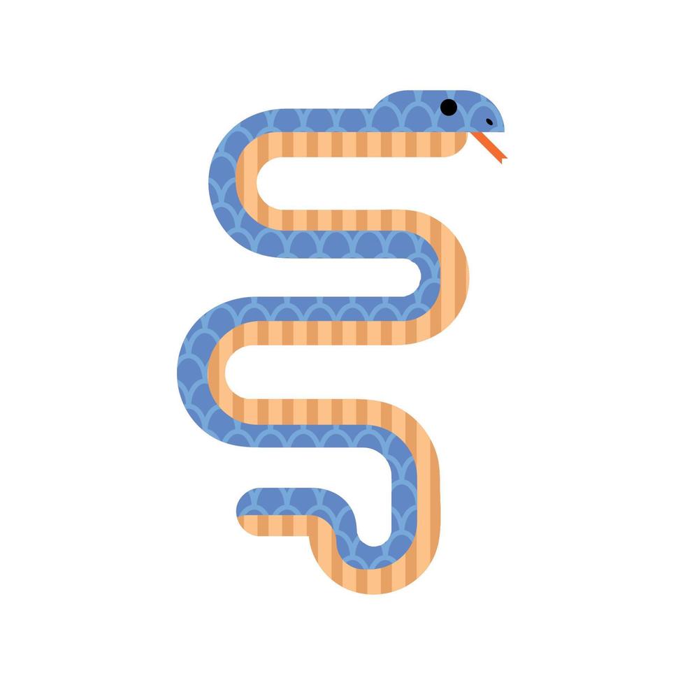 blu e giallo serpente vettore
