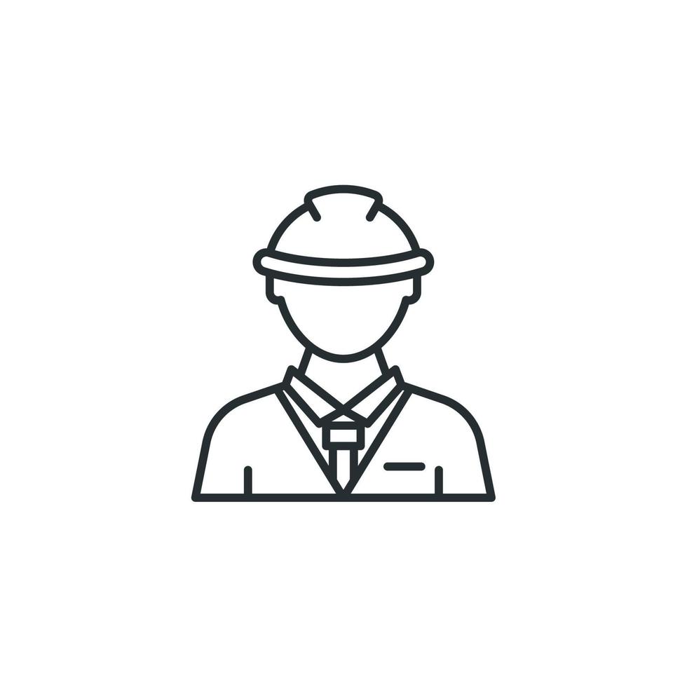 vettore cartello di costruzione lavoratore simbolo è isolato su un' bianca sfondo. costruzione lavoratore icona colore modificabile.
