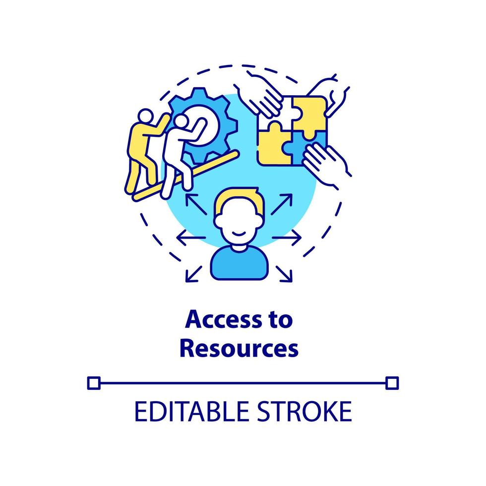 accesso per risorse concetto icona. beneficiare di stakeholder gestione astratto idea magro linea illustrazione. isolato schema disegno. modificabile ictus. vettore