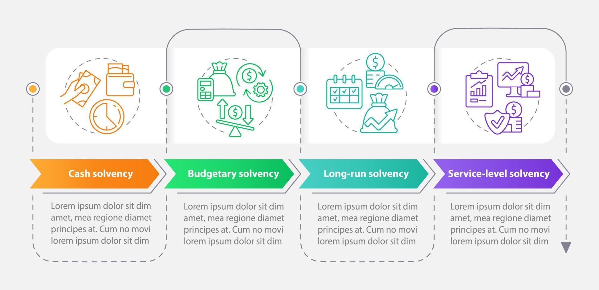 bilancio equilibrio rettangolo Infografica modello. spese. dati visualizzazione con 4 passi. processi sequenza temporale Informazioni grafico. flusso di lavoro disposizione con linea icone. vettore