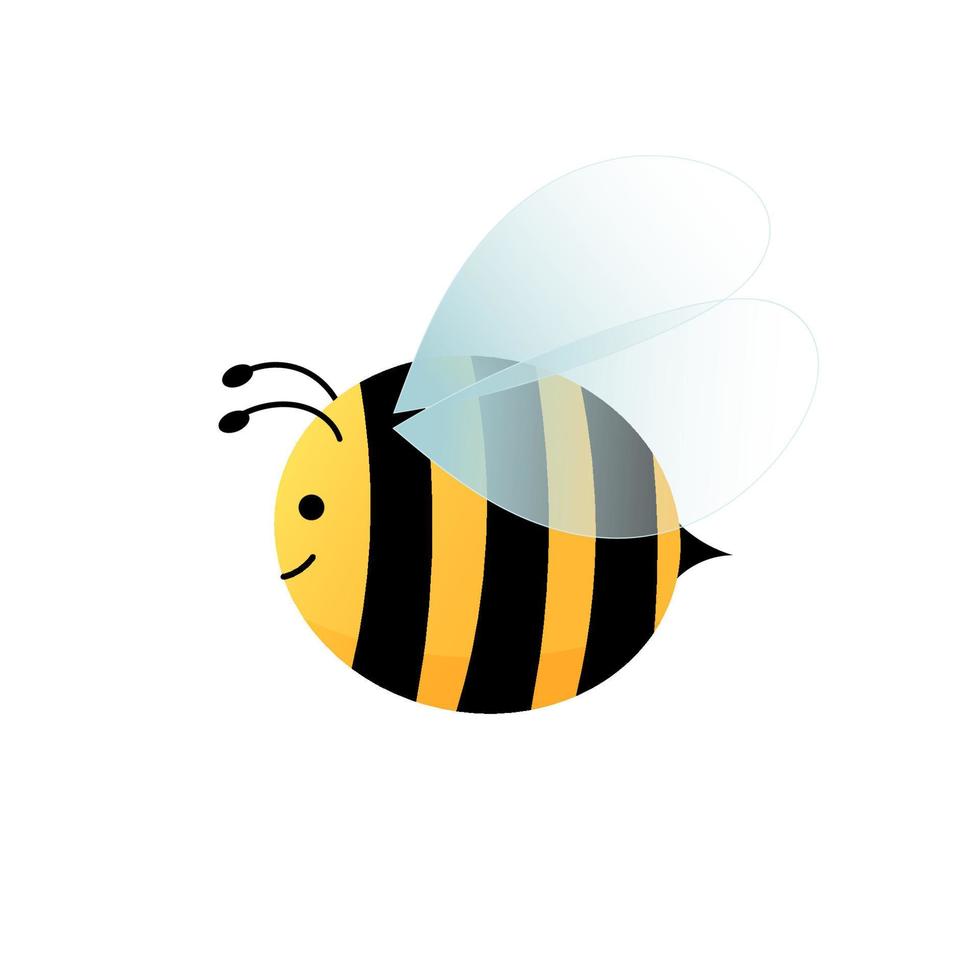 cartone animato ape vettore illustrazione. carino bombo isolato su un' bianca sfondo