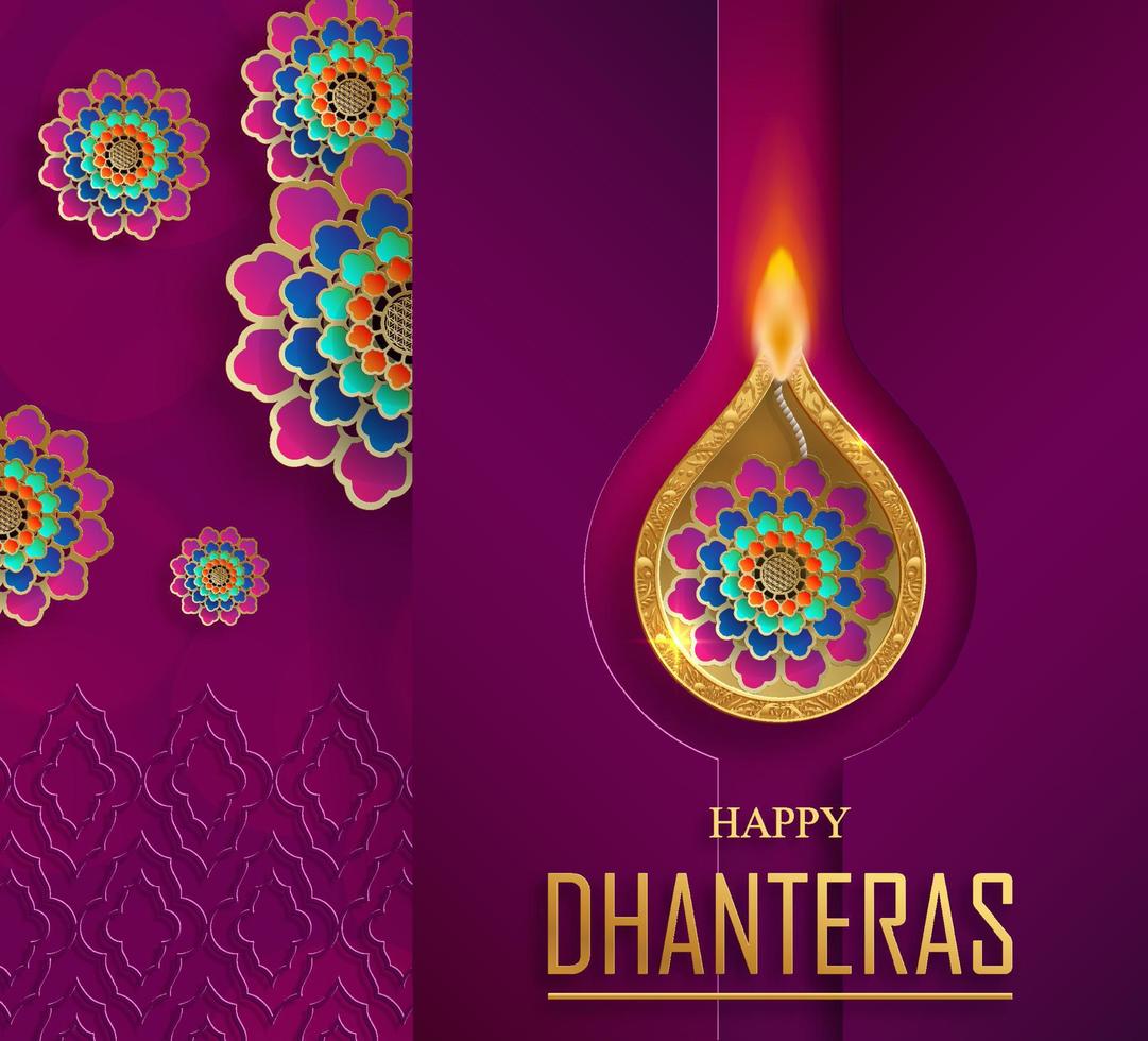 contento dhanteras Festival carta vettore