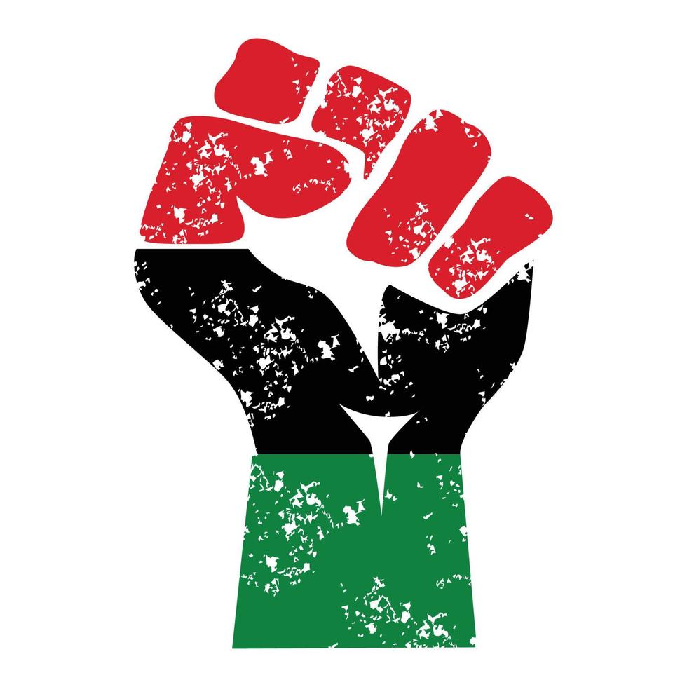 nero energia cazzotto Africa, protesta, ribelle vettore rivoluzione manifesto, libertà, combattere, rivoluzione, unità, forza e lotta. semplice, di base illustrazione