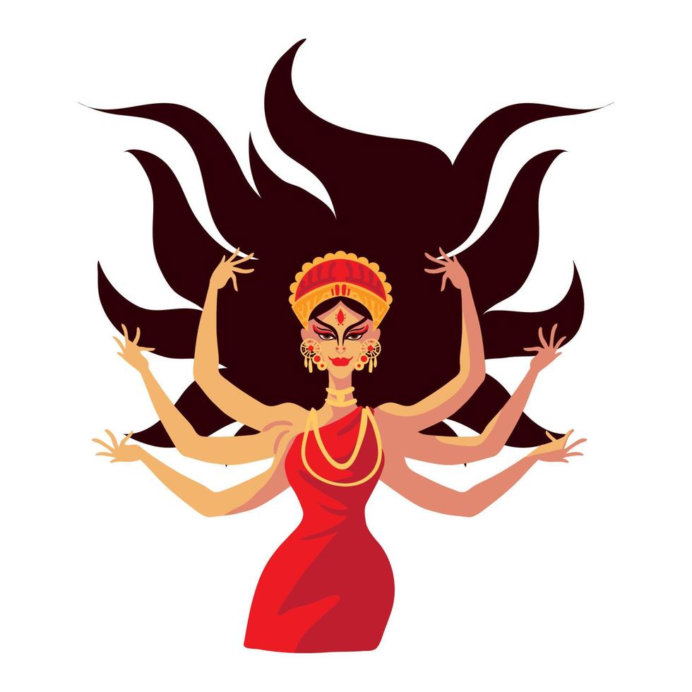 dea Durga puja personaggio vettore