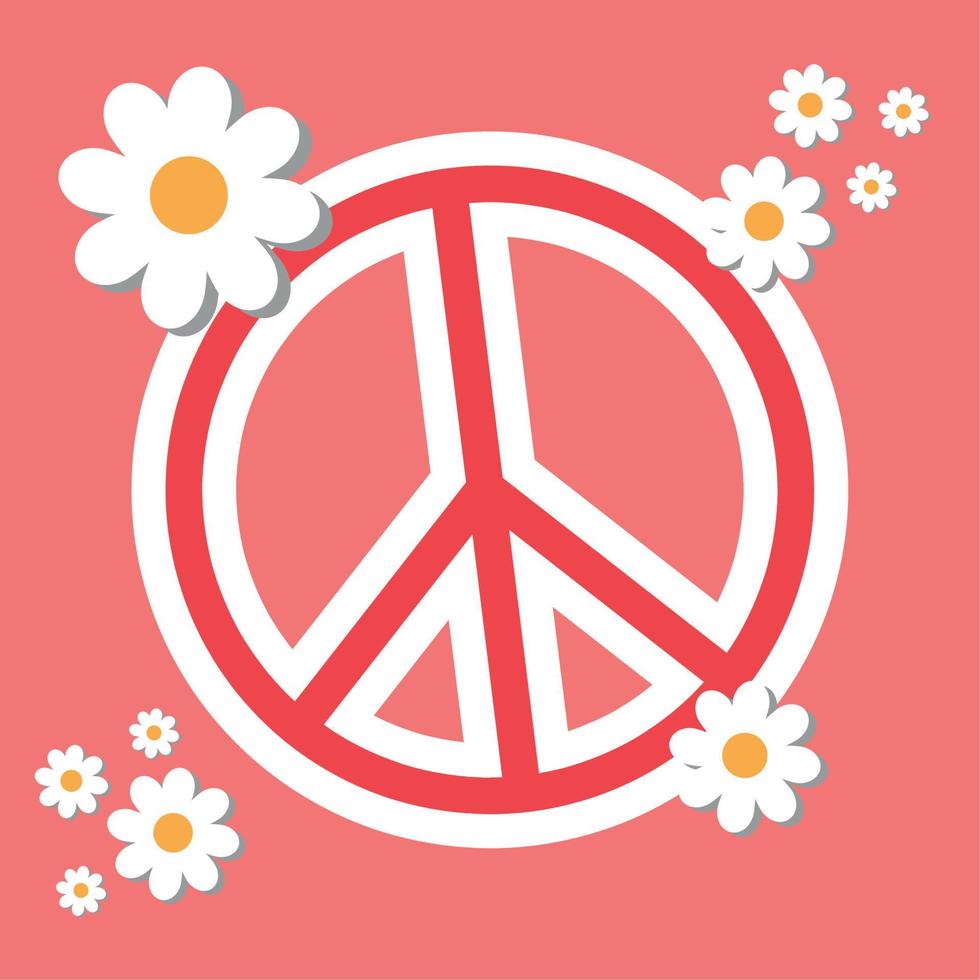 pace e amore hippie vettore