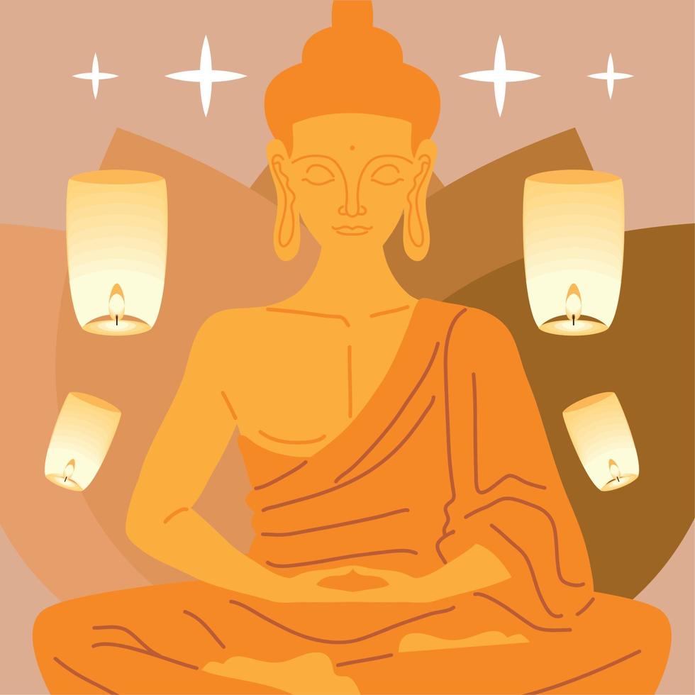 Vesak celebrazione Budda vettore