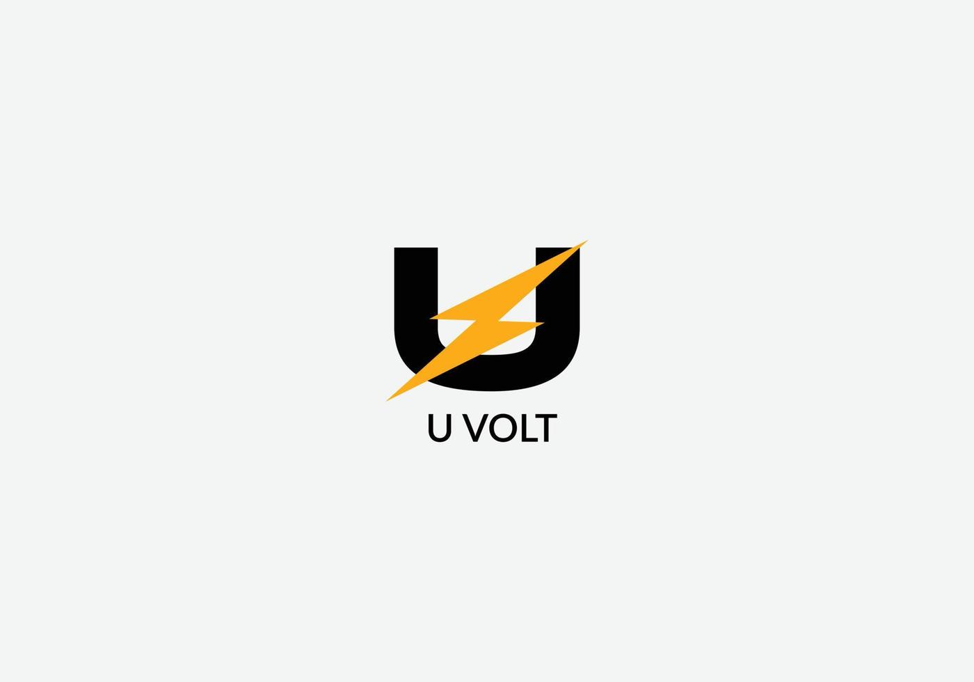 u volt astratto u lettera moderno iniziale Tech logo design vettore