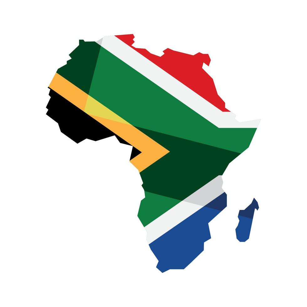 africano carta geografica con bandiera vettore