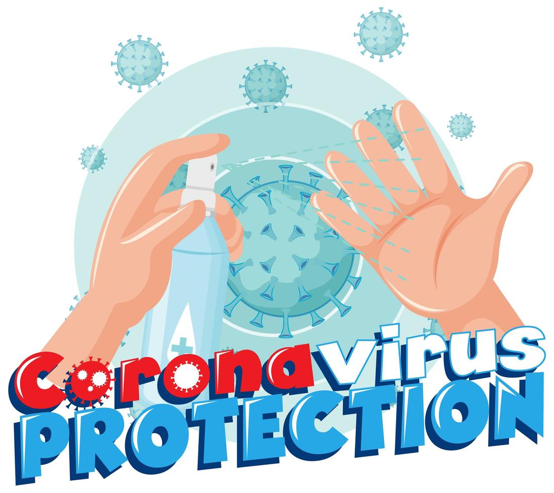 protezione del coronavirus pulendo le mani vettore