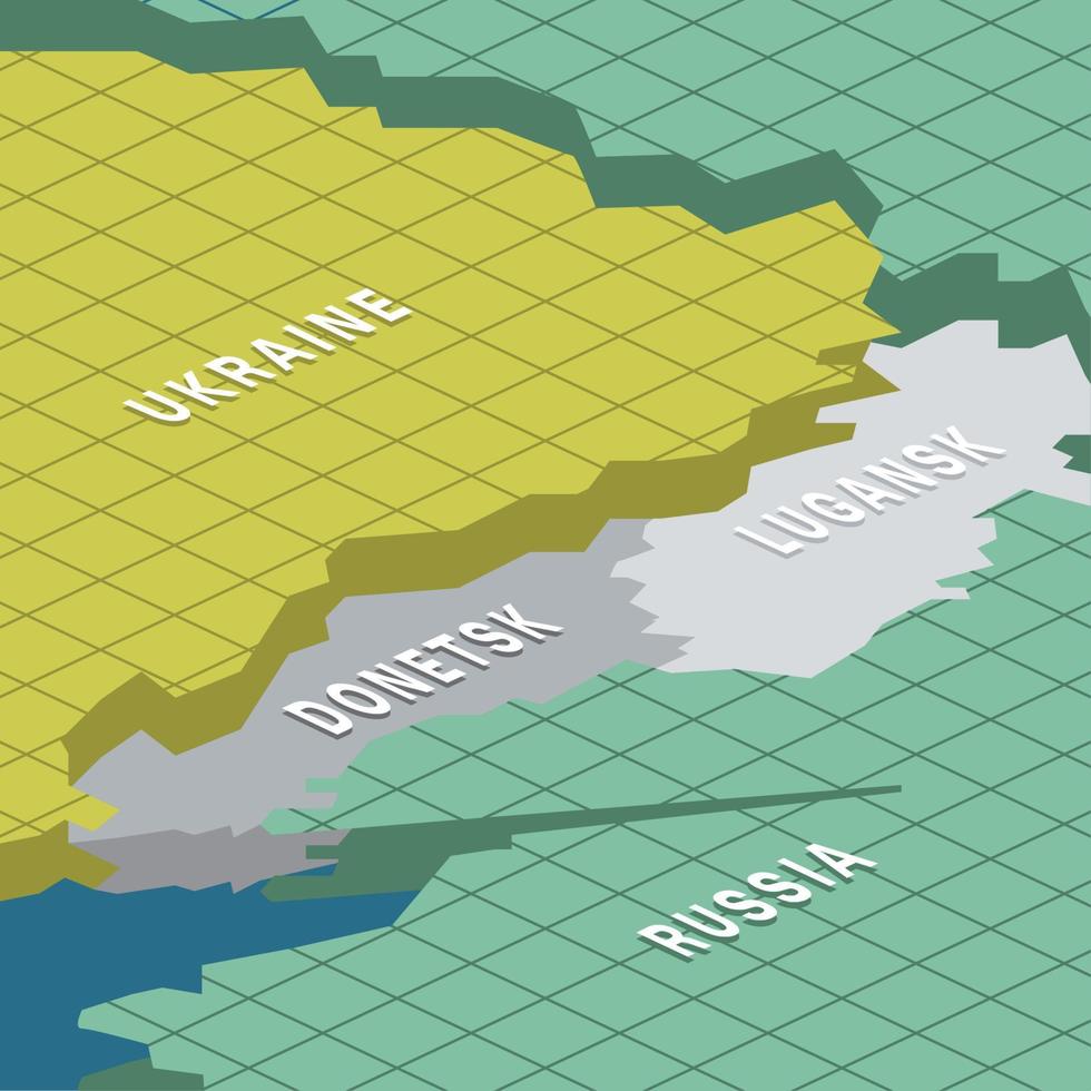 Ucraina e russo conflitto mappe vettore
