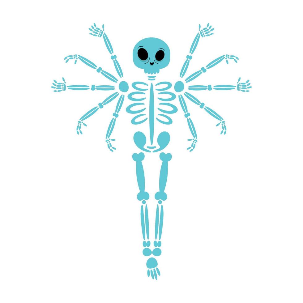 allegro scheletro cartone animato vettore