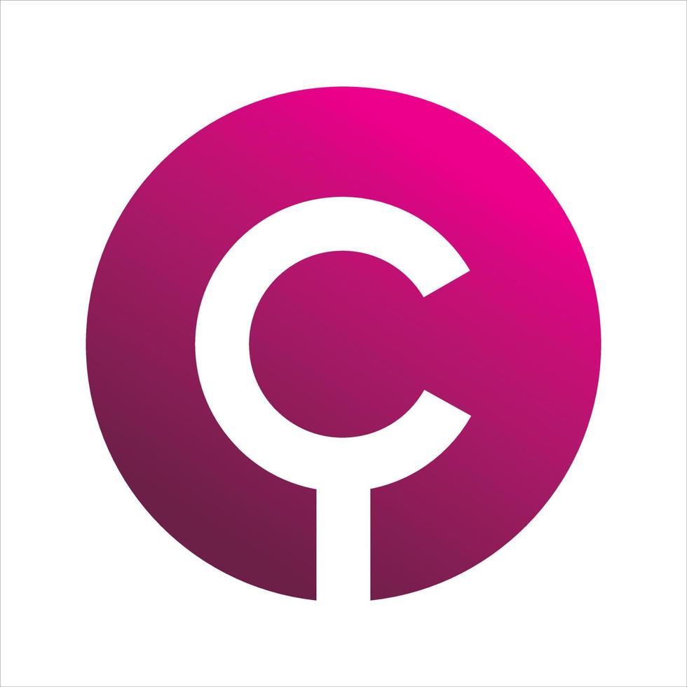cerchio digitale lettera c logo design vettore