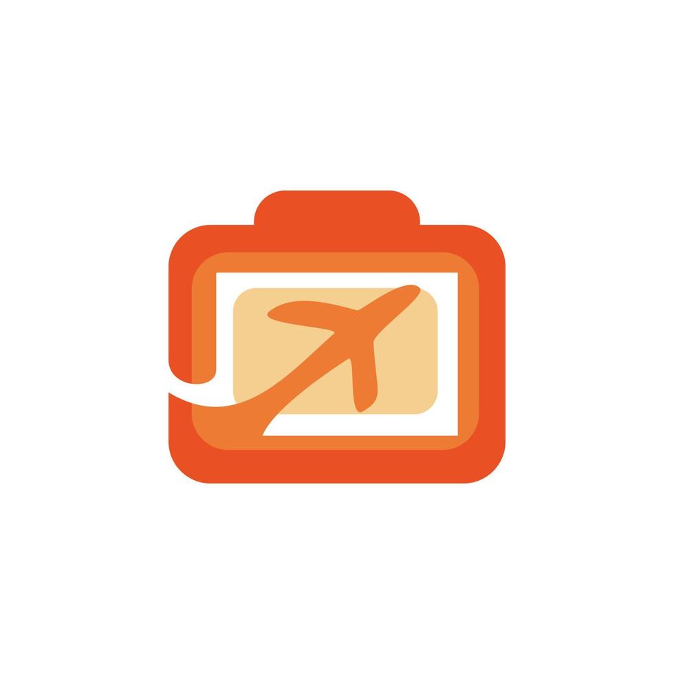 valigia aereo viaggio logo design vettore