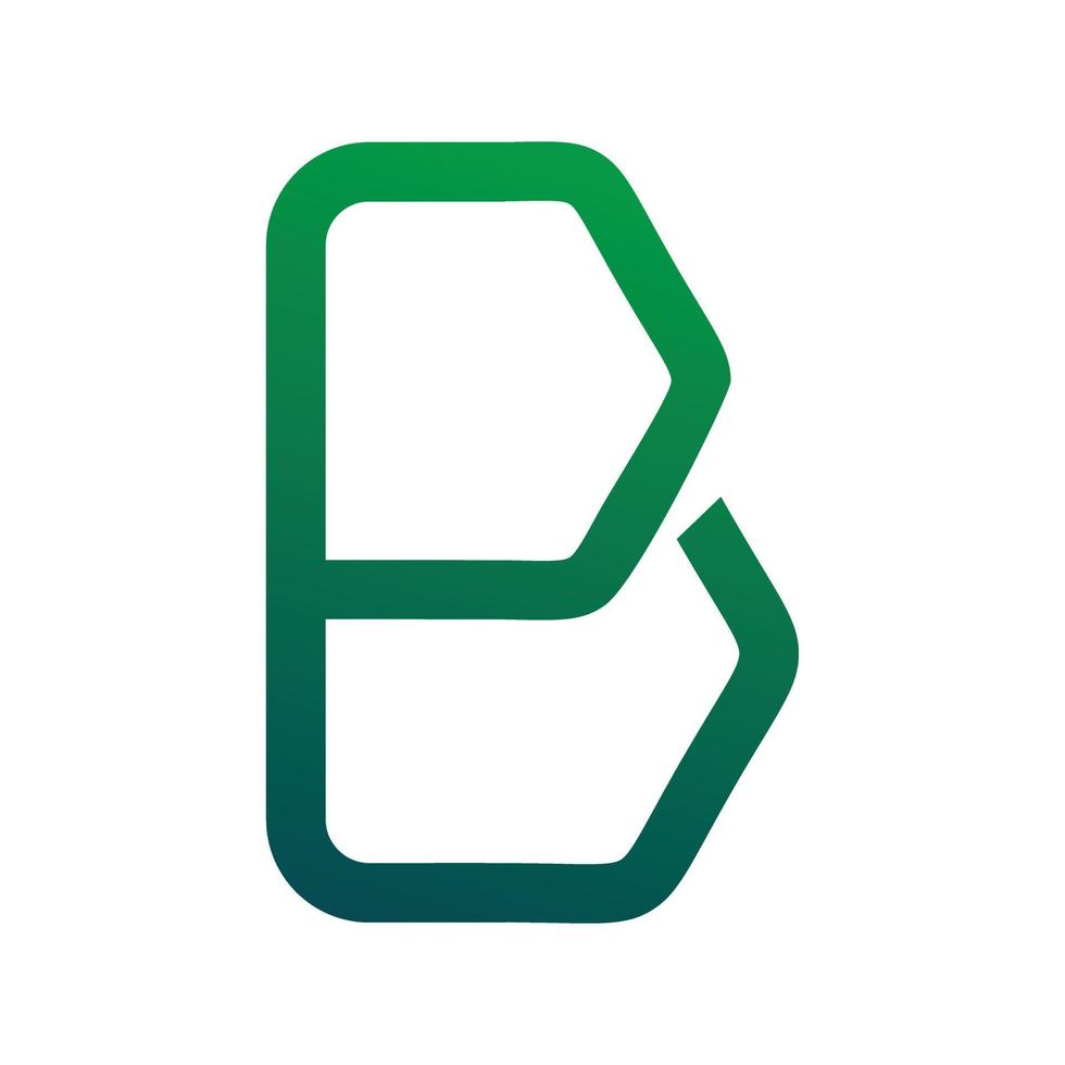 geometria lettera B linea logo design vettore