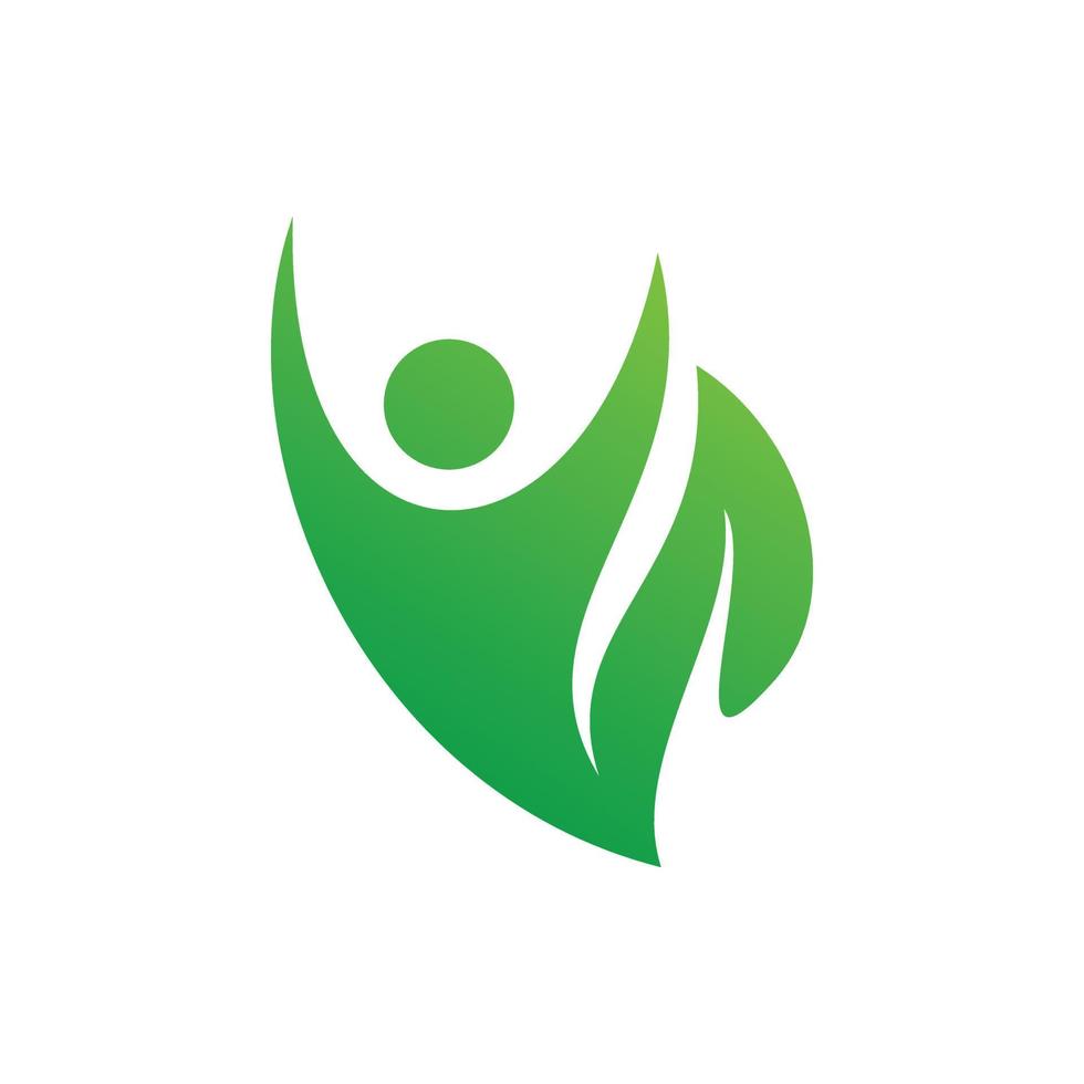 verde eco persone foglia logo design vettore