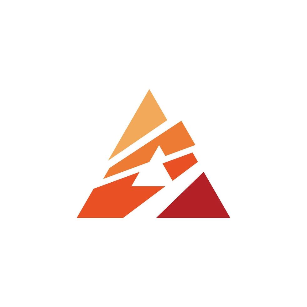 triangolo barra colore logo design vettore