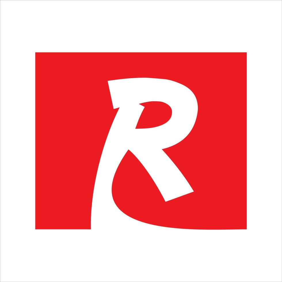 rosso piazza lettera r logo design vettore